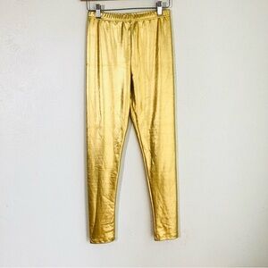 Vintage > 80s 90s Metallic Gold High Waisted Leggings > Size S